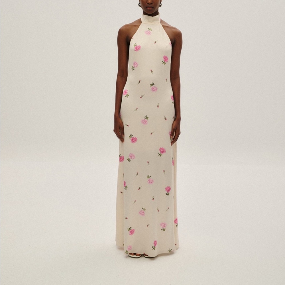 Floral backless maxi dress
